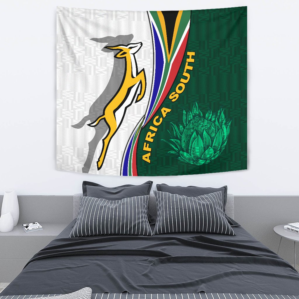 South Africa Tapestry Springboks Rugby Be Unique - White - Vibe Hoodie Shop