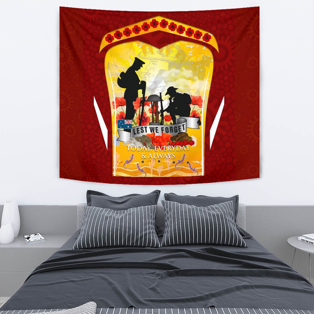 ANZAC Tapestry - Lest We Forget Aboriginal Version - Vibe Hoodie Shop