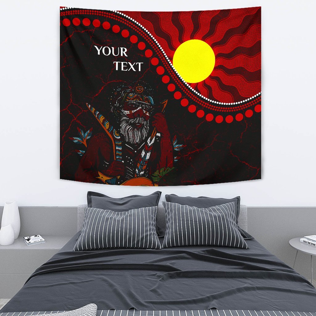 Custom Aboriginal Tapestry - Indigenous People And Sun - Vibe Hoodie Shop