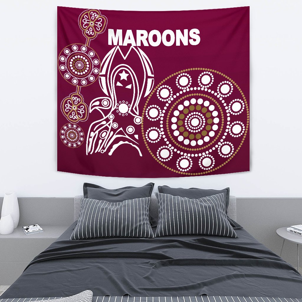 Queensland Tapestry Maroons Simple Indigenous - Vibe Hoodie Shop