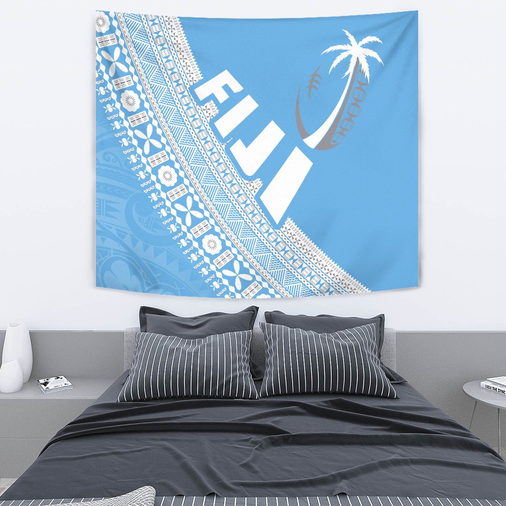 Fiji Tapa Rugby Tapestry version Style You Win - Blue - Vibe Hoodie Shop