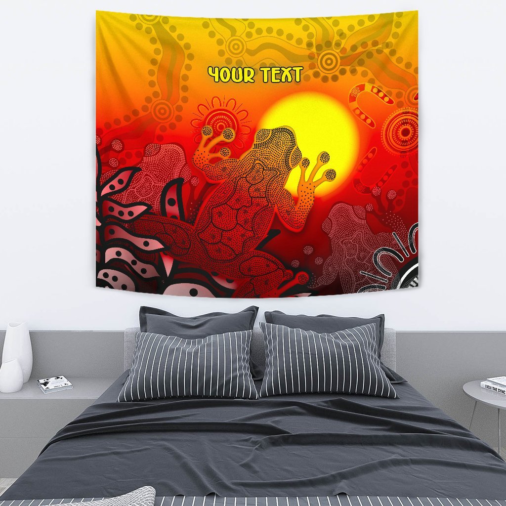 Custom Aboriginal Tapestry - Indigenous Frog (Red) - Vibe Hoodie Shop