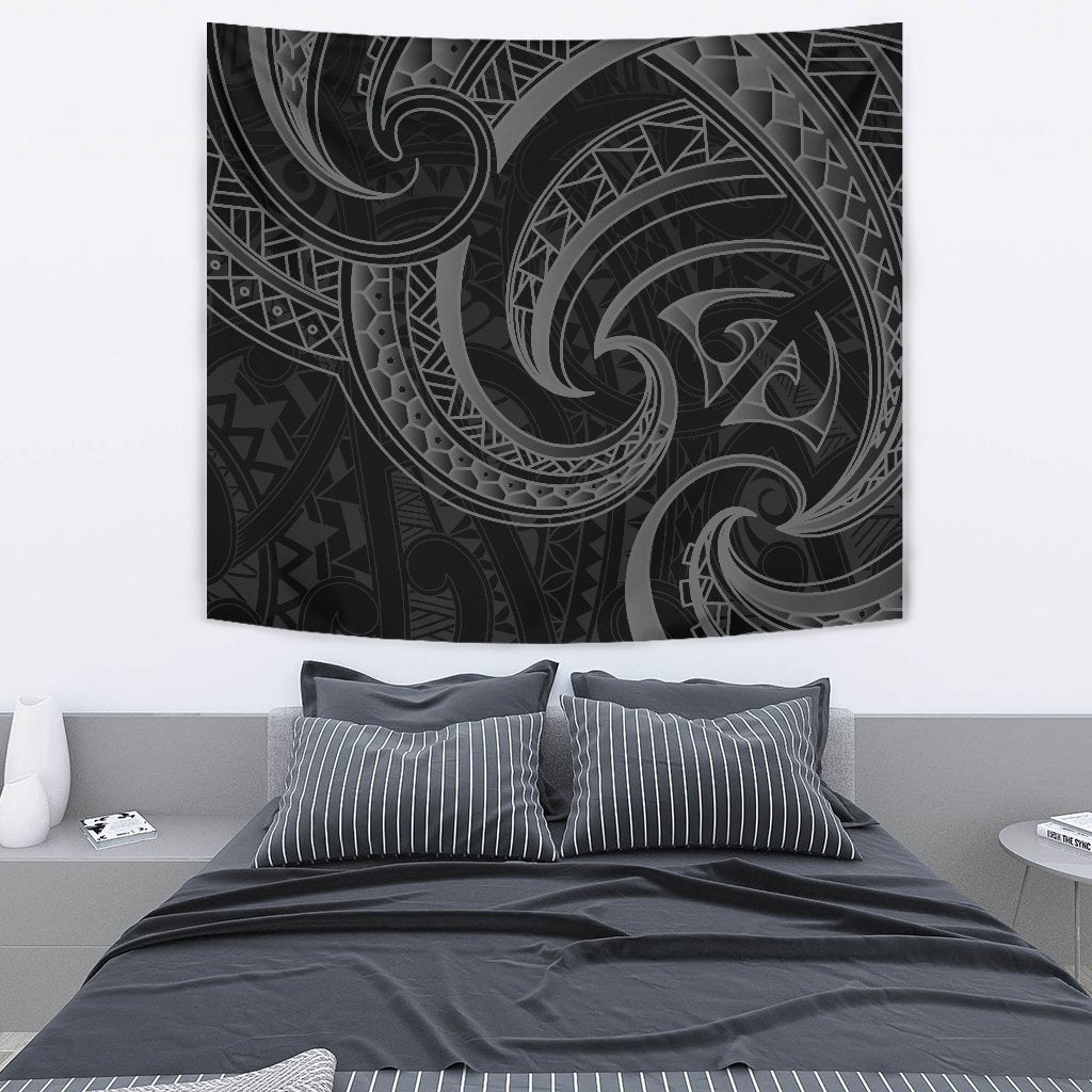 New Zealand Maori Mangopare Tapestry Polynesian - Black - Vibe Hoodie Shop