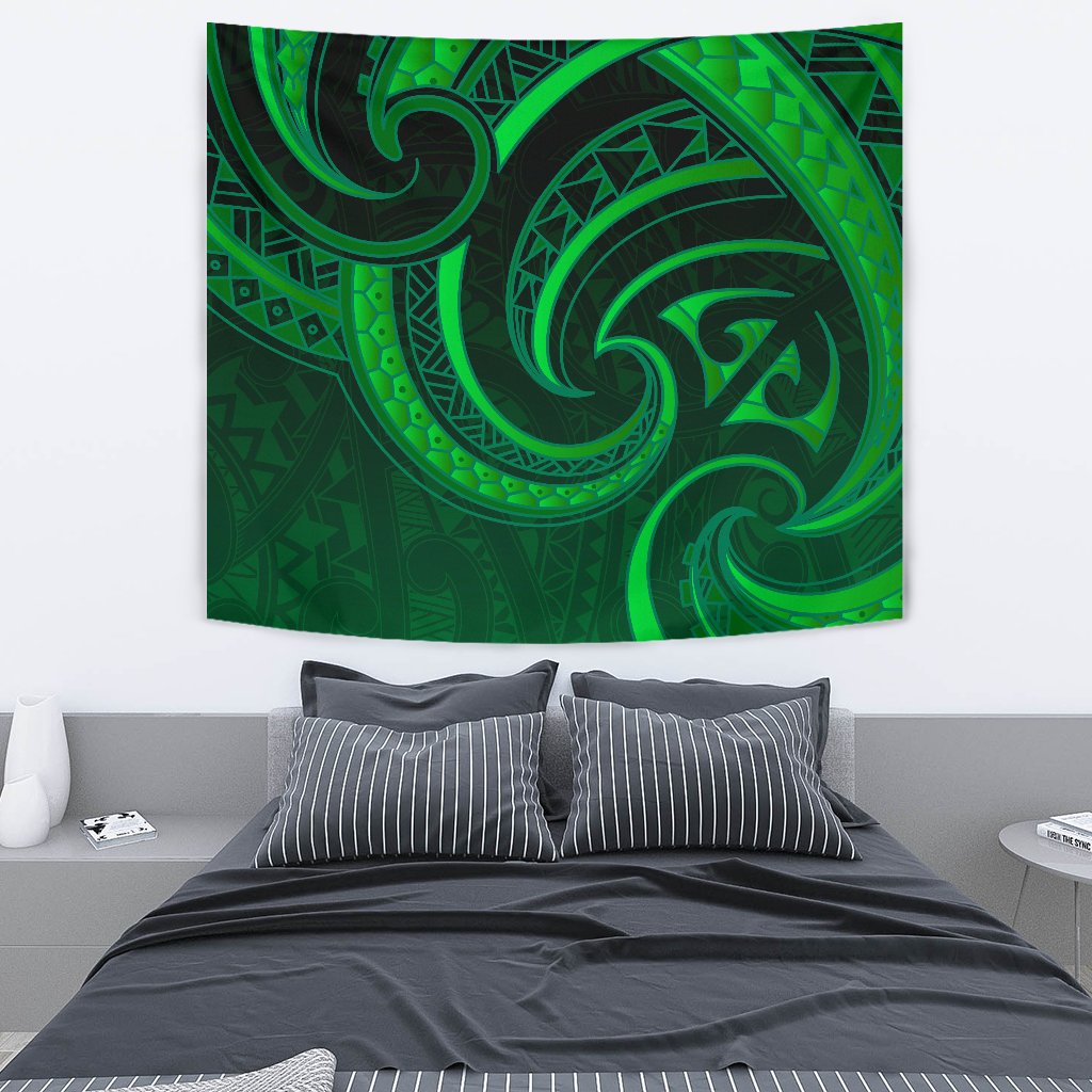 New Zealand Maori Mangopare Tapestry Polynesian - Green - Vibe Hoodie Shop