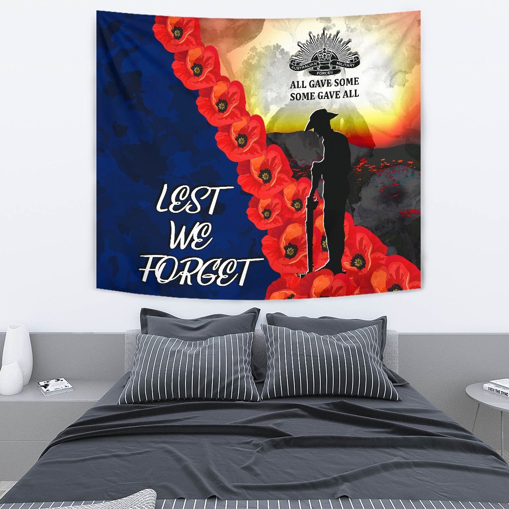 ANZAC Lest We Forget Tapestry - All Gave Some, Some Gave All - - Vibe Hoodie Shop