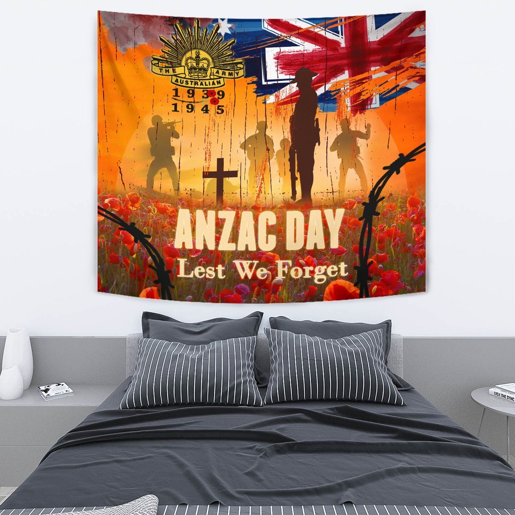 Australia ANZAC Day 2021 Tapestry - ANZAC Day Commemoration 1939 - 1945 V2 - Vibe Hoodie Shop