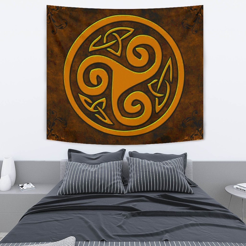 Celtic Tapestry - Celtic Triskele Grunge Art - Vibe Hoodie Shop