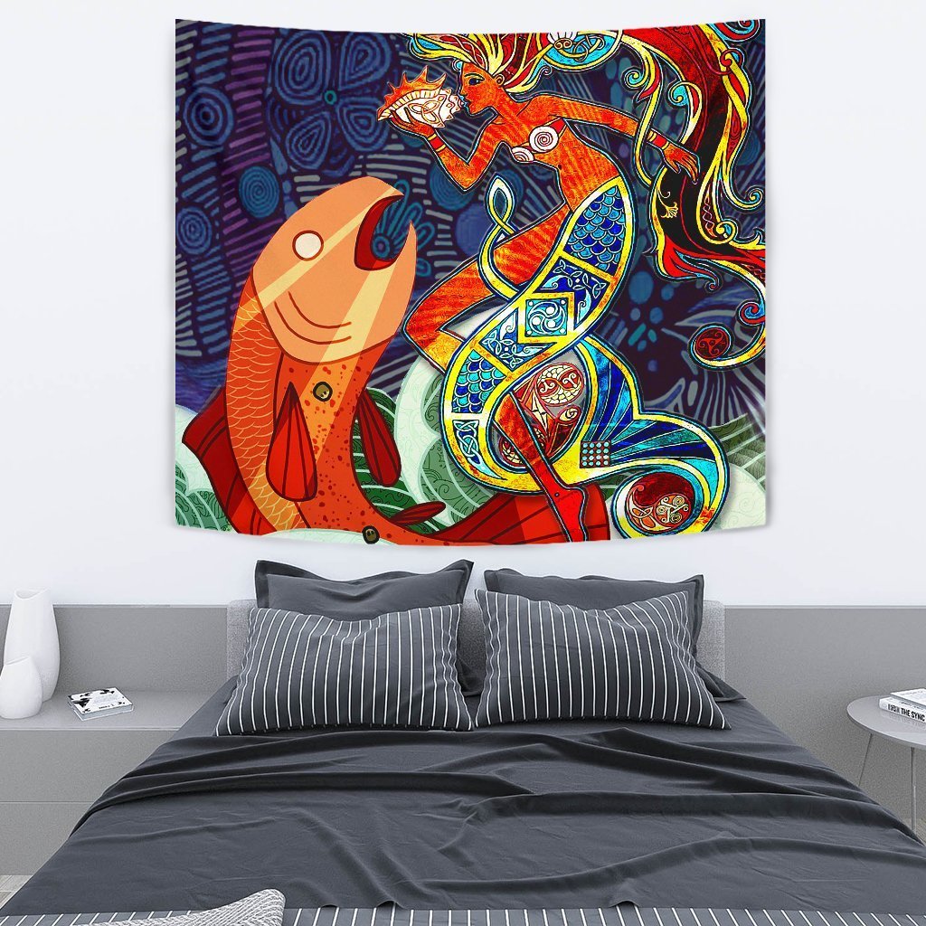 Celtic Salmon Fish Tapestry - The Salmon of Knowledge - Vibe Hoodie Shop