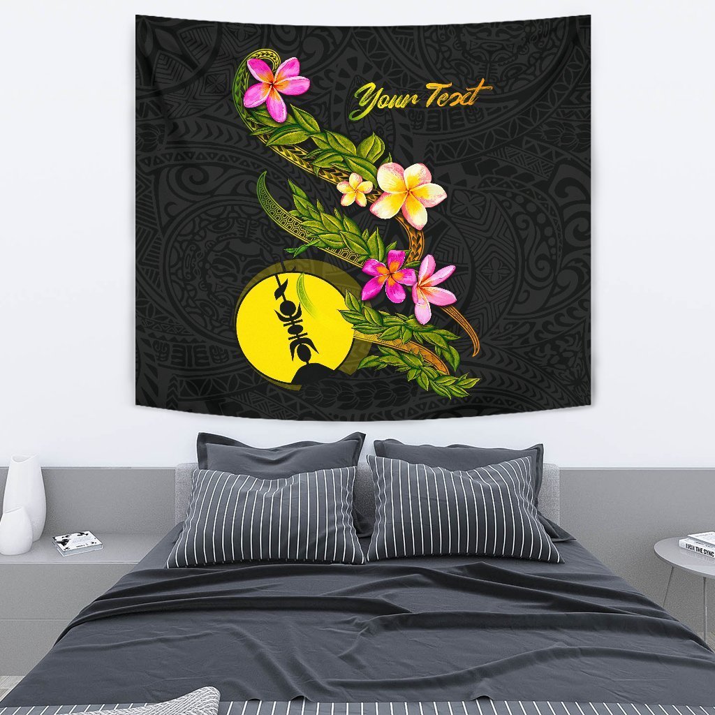 New Caledonia Polynesian Custom Personalised Tapestry - Plumeria Tribal - Vibe Hoodie Shop