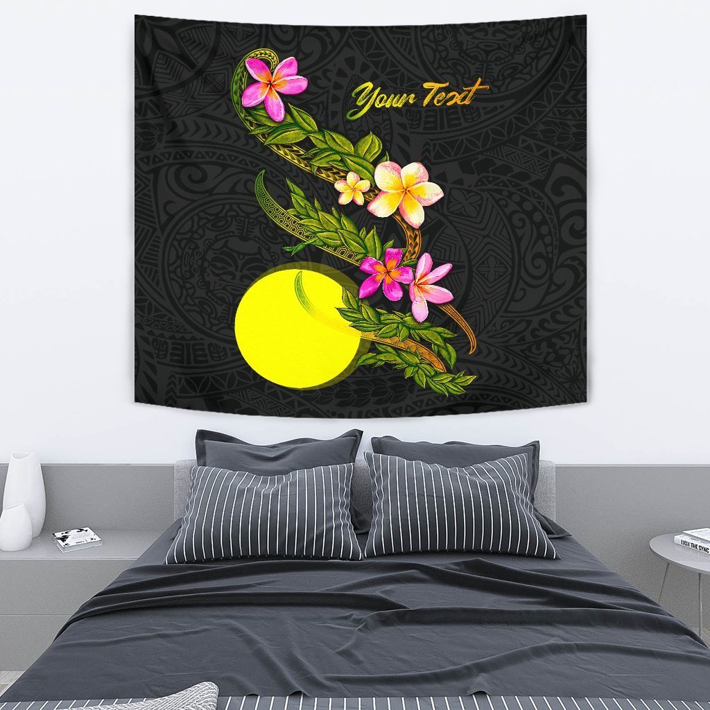 Palau Polynesian Custom Personalised Tapestry - Plumeria Tribal - Vibe Hoodie Shop