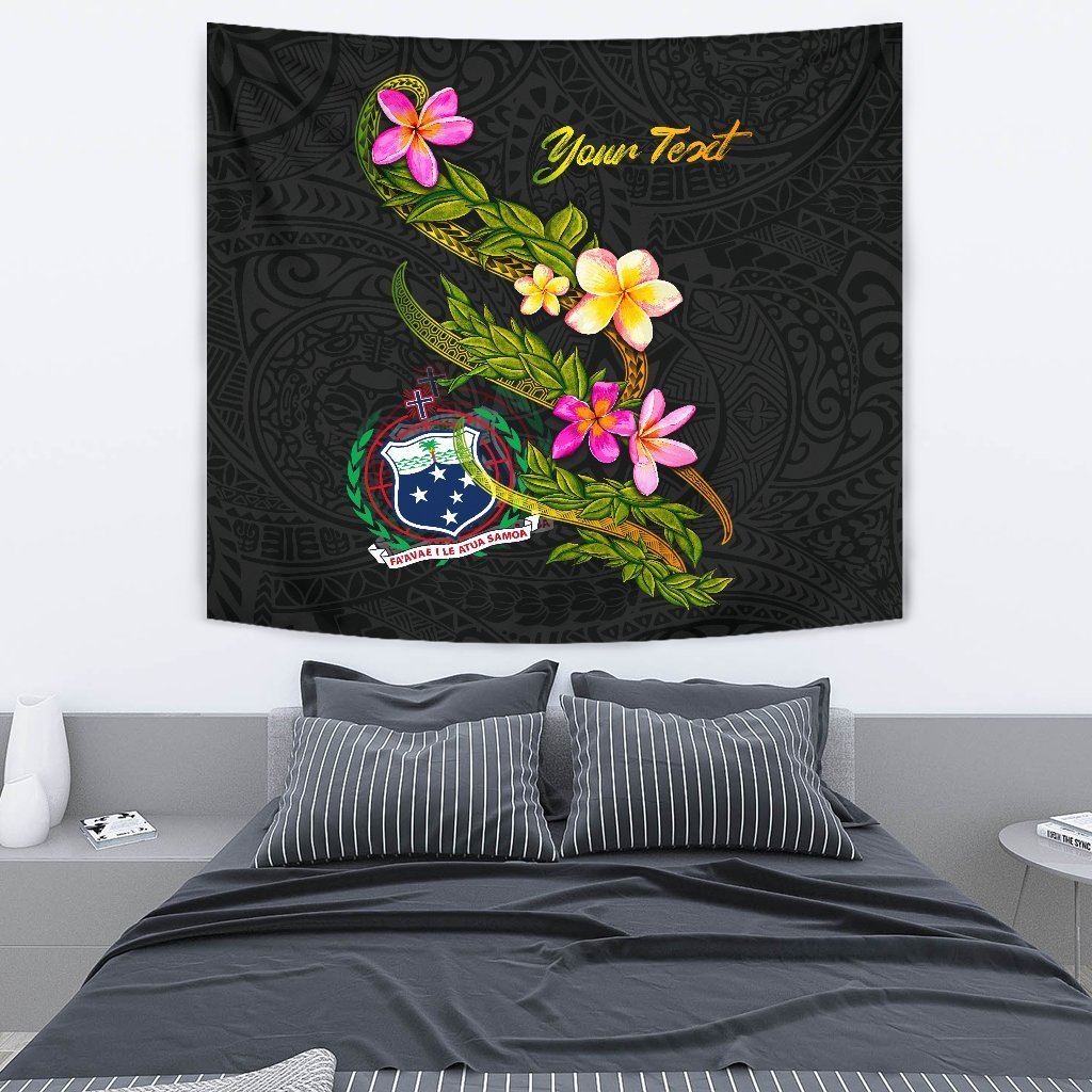 Samoa Polynesian Custom Personalised Tapestry - Plumeria Tribal - Vibe Hoodie Shop