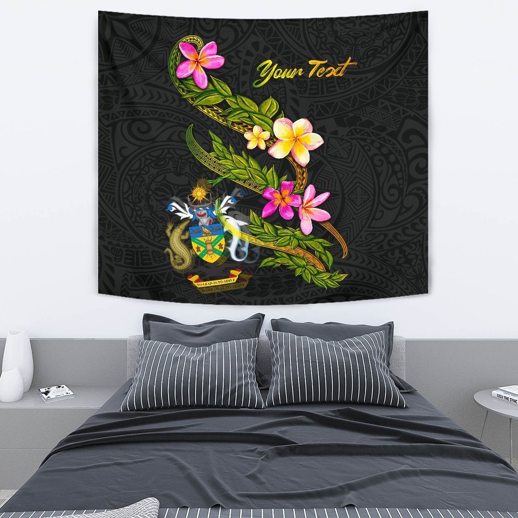 Solomon Islands Polynesian Custom Personalised Tapestry - Plumeria Tribal - Vibe Hoodie Shop