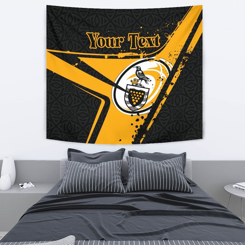 (Custom Text) Cornwall Rugby Personalised Tapestry - Cornish Rugby - Vibe Hoodie Shop