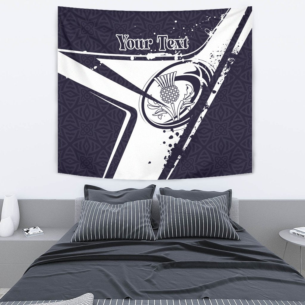 (Custom Text) Scotland Rugby Personalised Tapestry - Scottish Rugby - Vibe Hoodie Shop