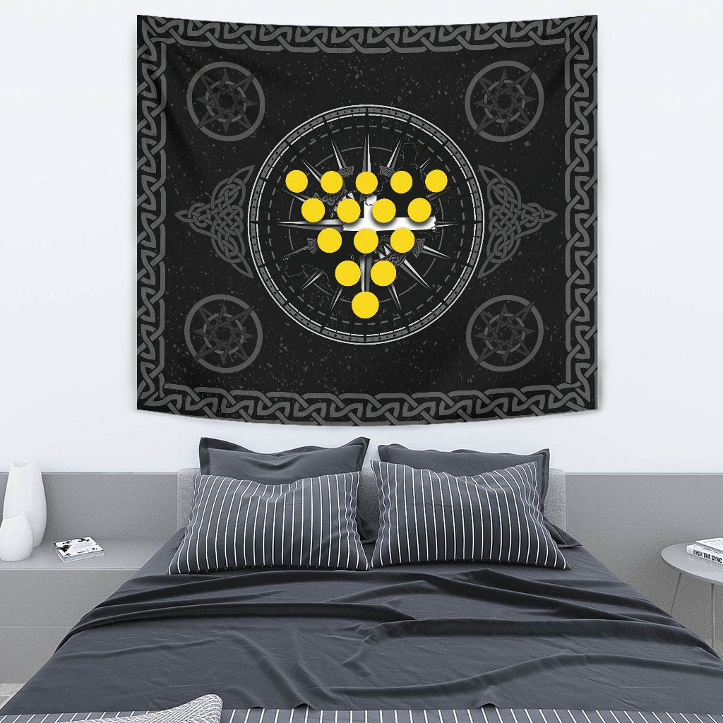 Cornwall Celtic Tapestry - Celtic Compass With Cornish Symbols - Vibe Hoodie Shop