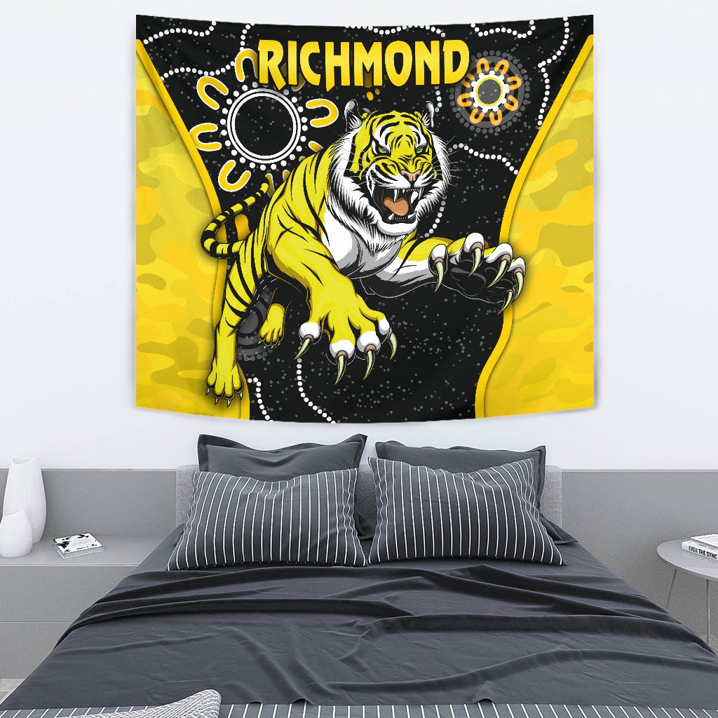 Richmond Football Tapestry Tigers ANZAC Day Unique Indigenous - Vibe Hoodie Shop