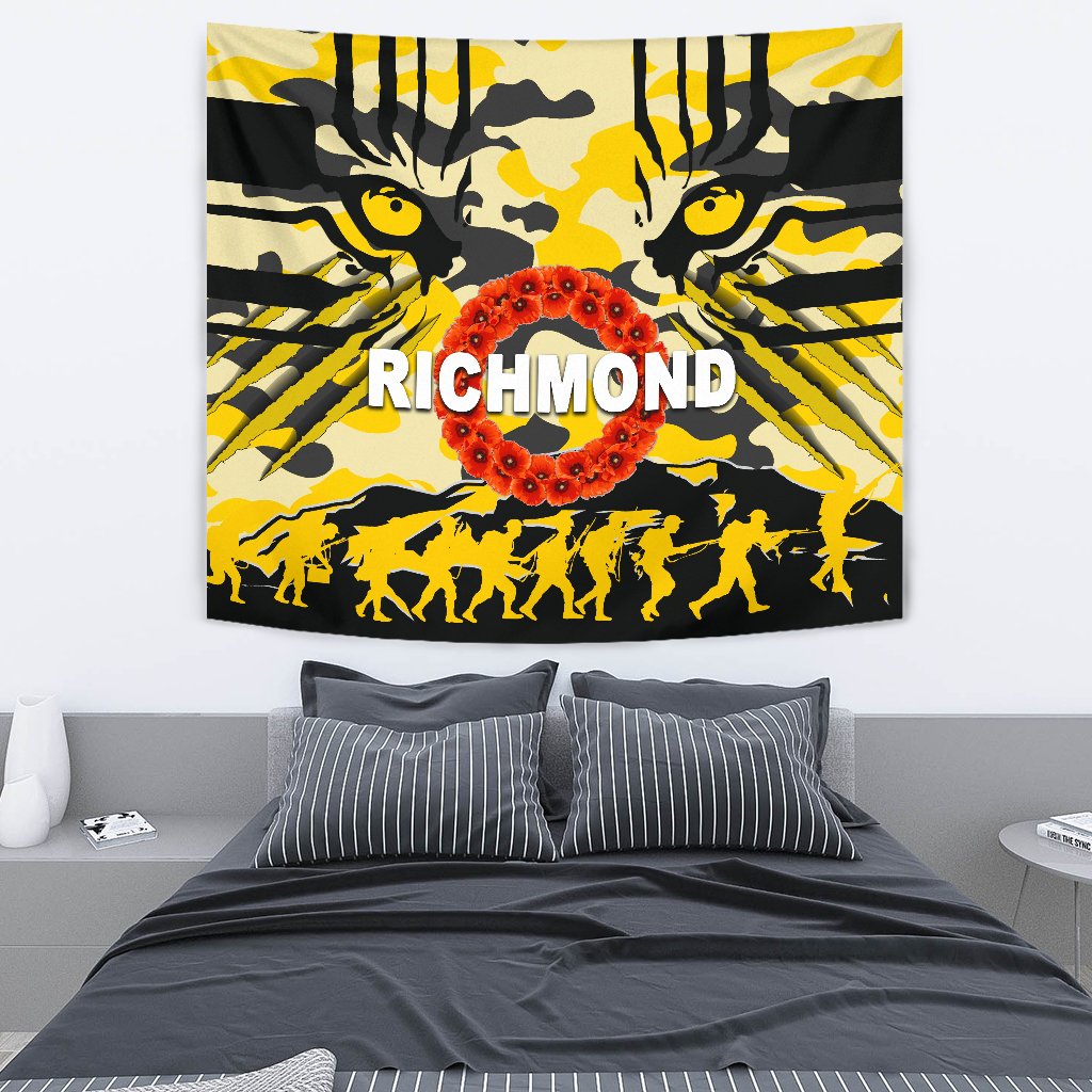 Richmond Tigers Tapestry ANZAC Day Country Style - Vibe Hoodie Shop