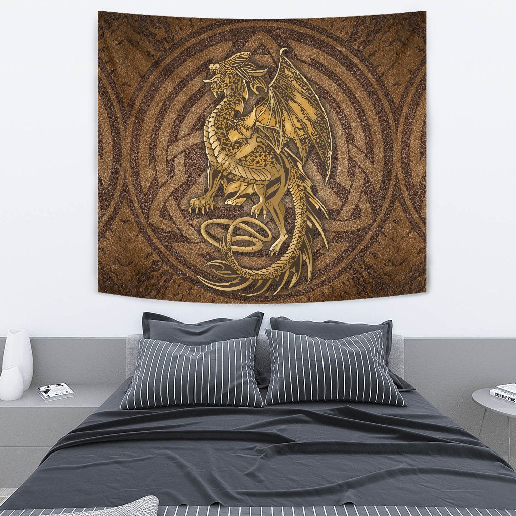 Celtic Vintage Dragon With Knot Tapestry - Vibe Hoodie Shop