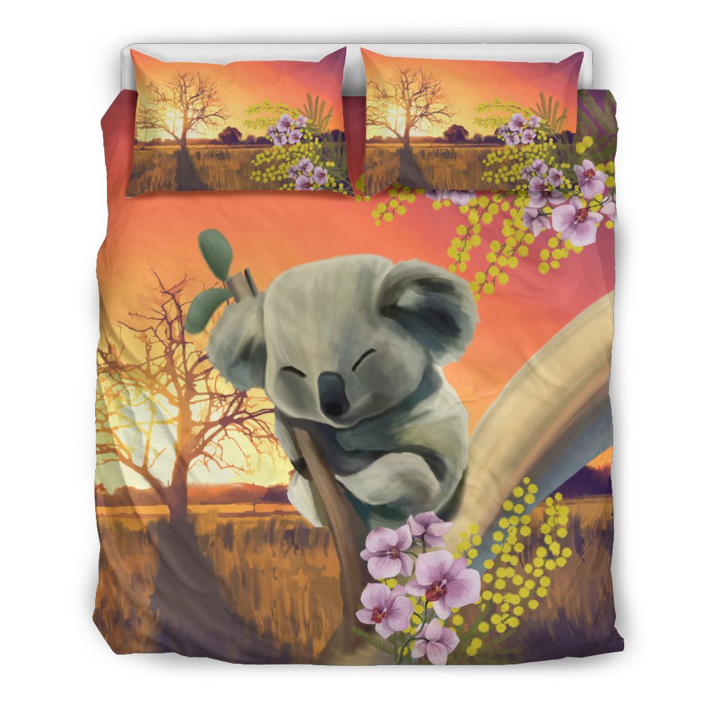 Bedding Sets - Koala Bed Sunset Sleeping Landscape Art Sets - Vibe Hoodie Shop