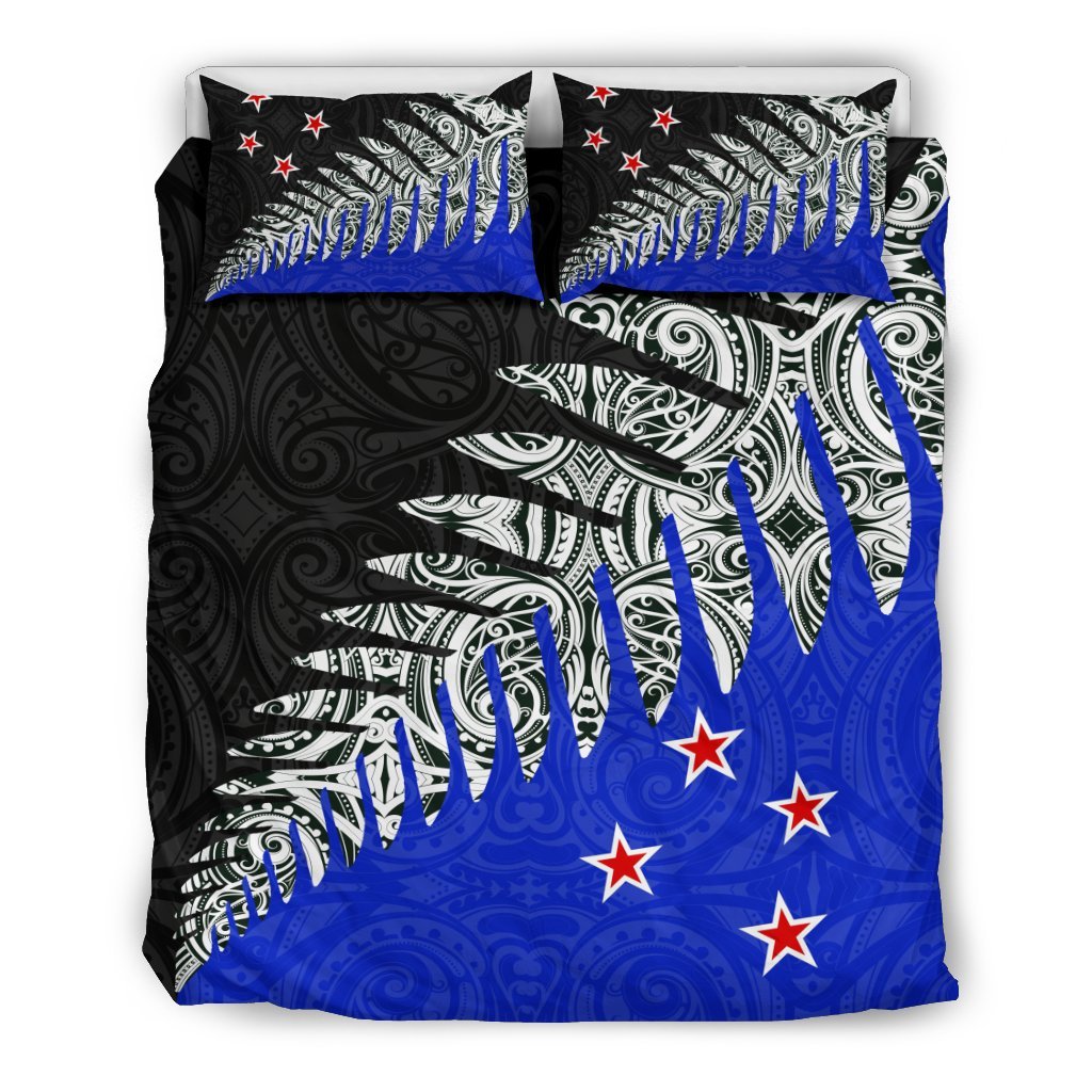 New Zealand Silver Fern Bedding Set Blue - Vibe Hoodie Shop