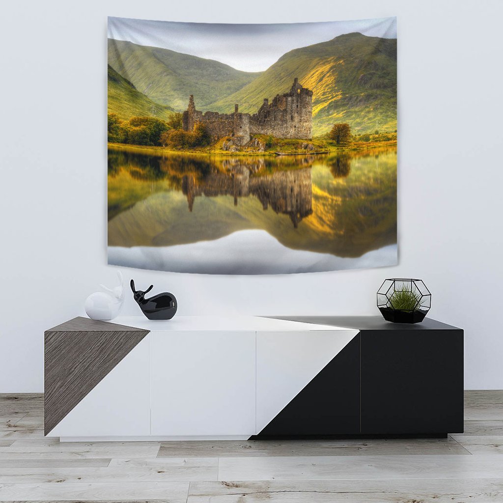 Scotland Kilchurn Castle Tapestry - Vibe Hoodie Shop