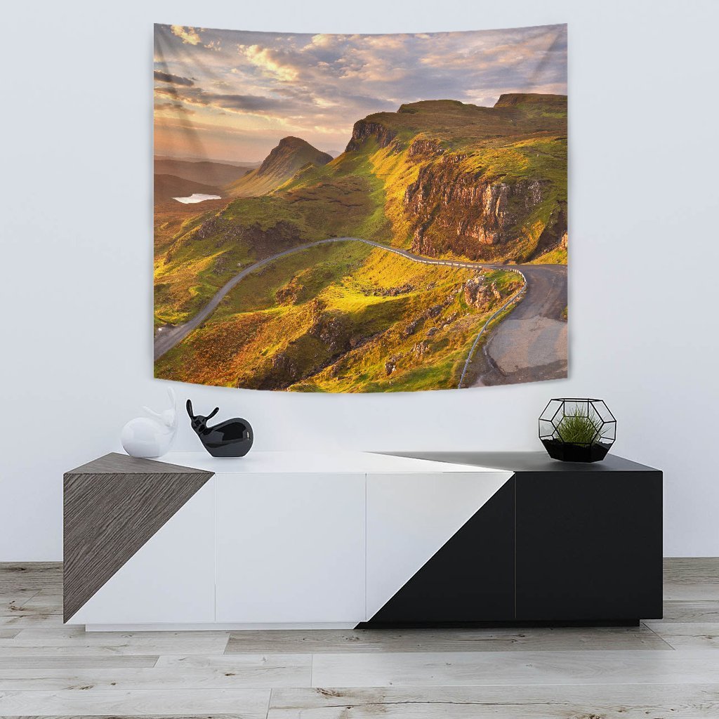 Scotland Sunrise Quiraing on the Isle of Skye Tapestry - Vibe Hoodie Shop