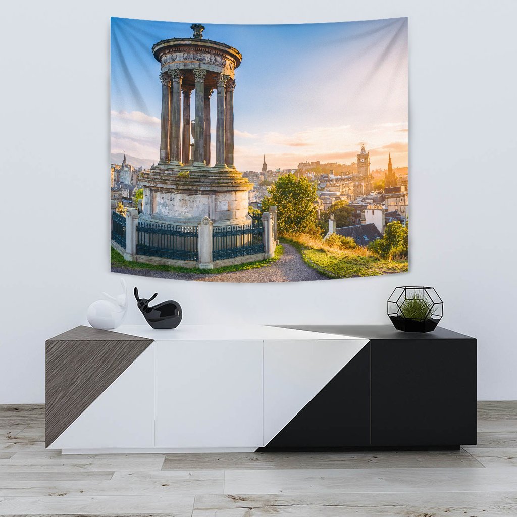 Scotland Calton Hill at Sunset Tapestry - Vibe Hoodie Shop