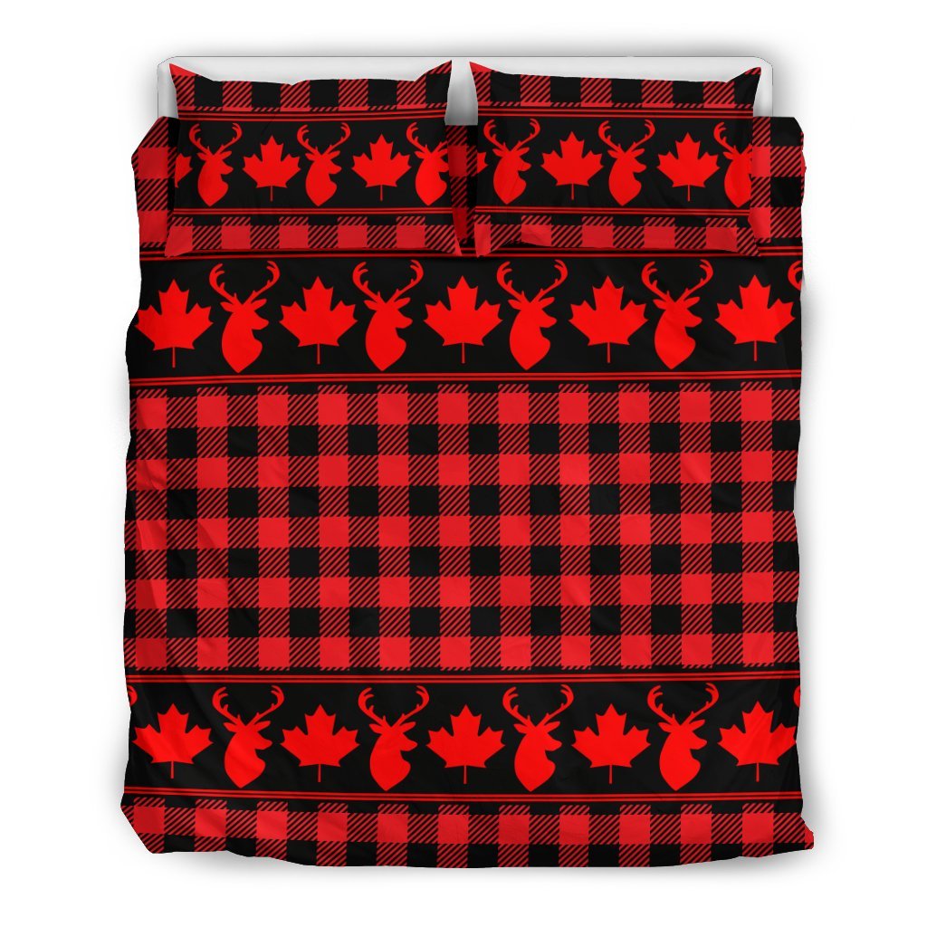 Canada Maple Leaf Bedding Set - Rustic Duvet Covers 01 - Vibe Hoodie Shop