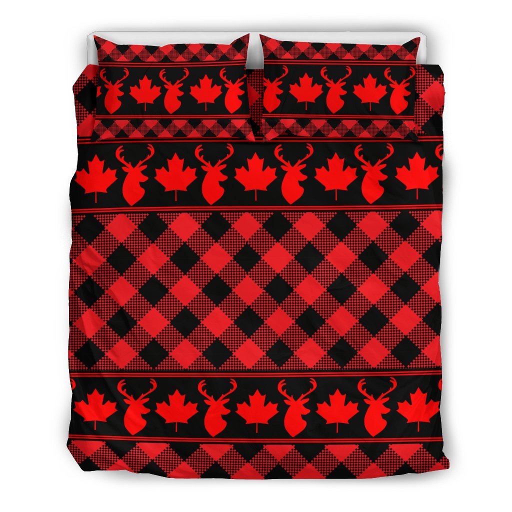 Canada Maple Leaf Bedding Set - Rustic Duvet Covers 02 - Vibe Hoodie Shop