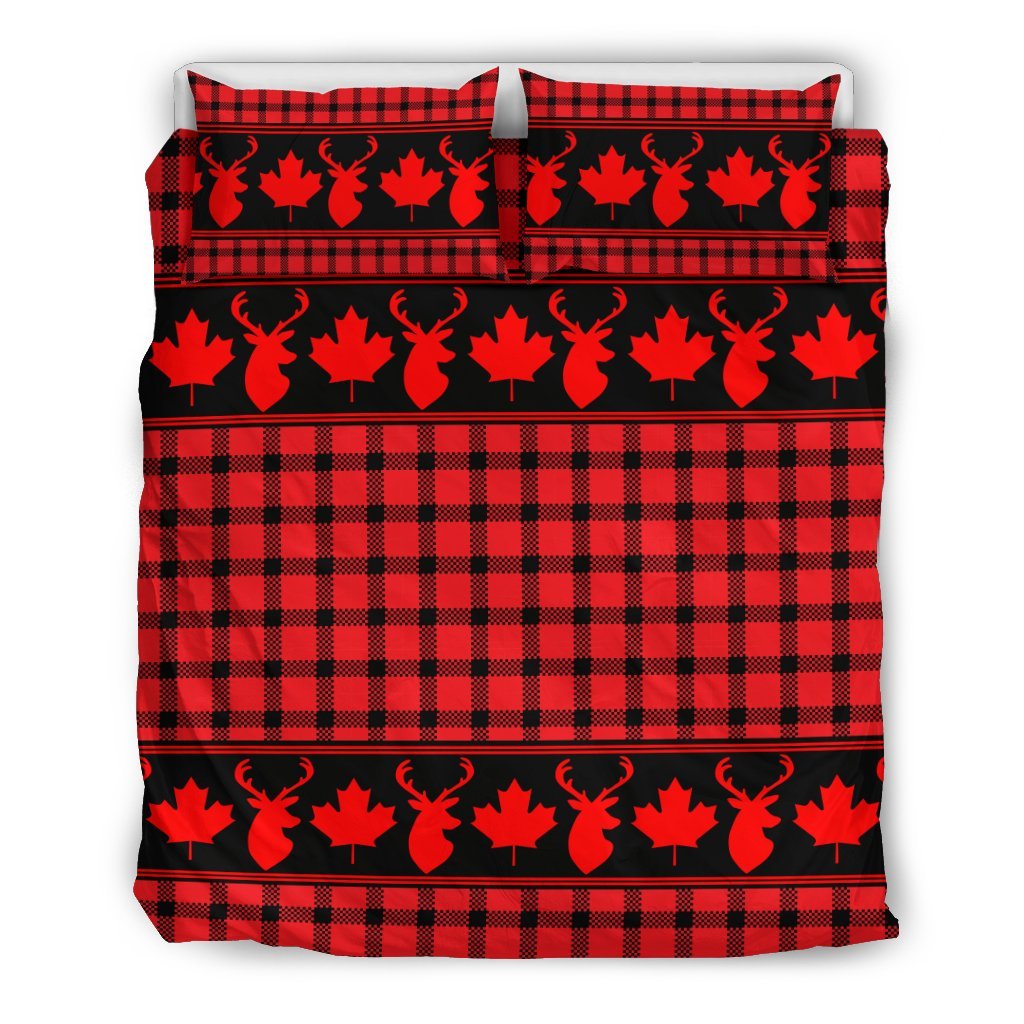 Canada Maple Leaf Bedding Set - Rustic Duvet Covers 03 - Vibe Hoodie Shop