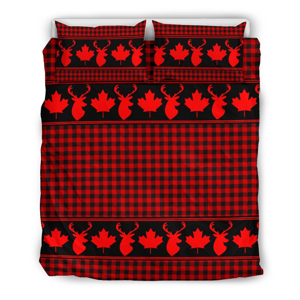 Canada Maple Leaf Bedding Set - Rustic Duvet Covers 05 - Vibe Hoodie Shop