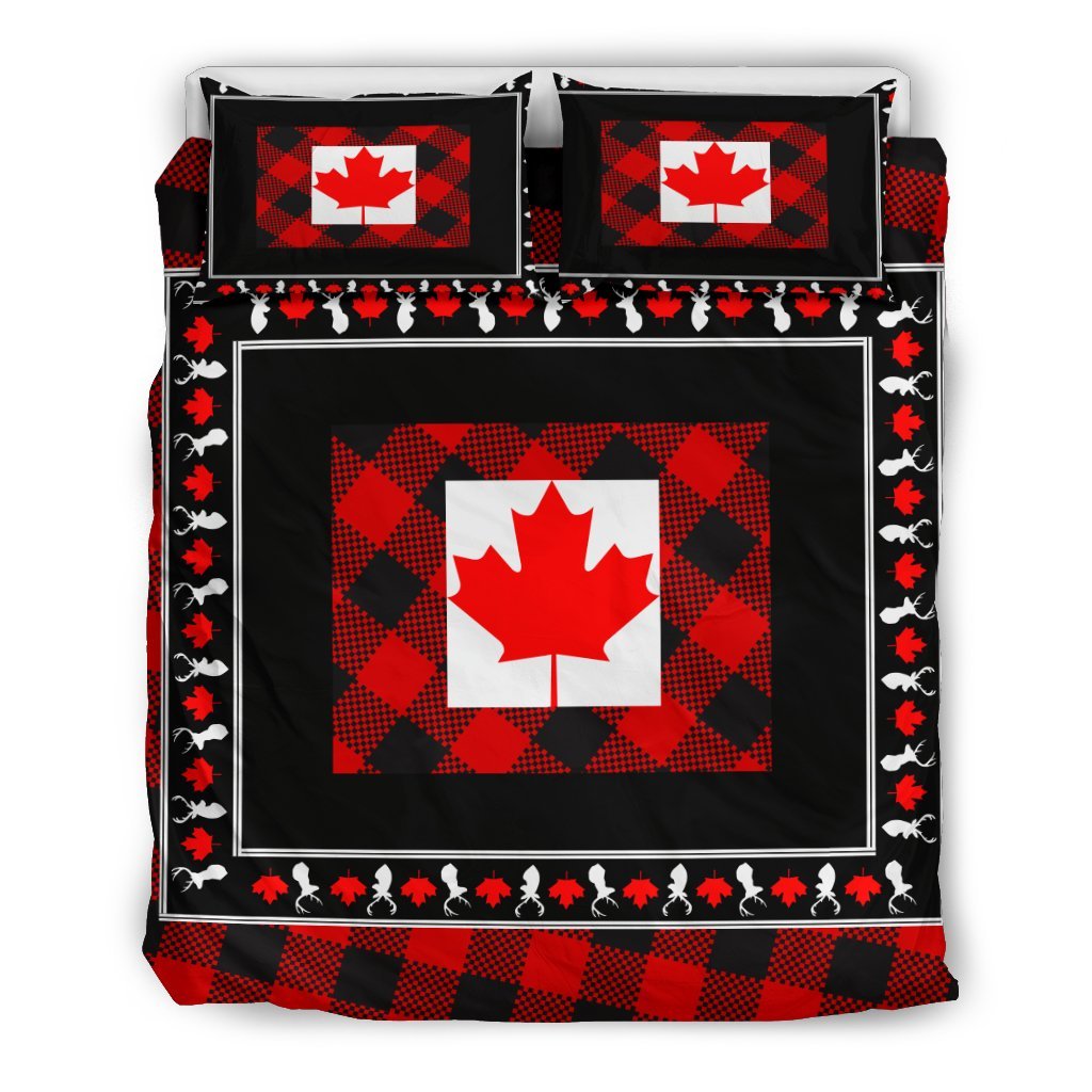 Canada Maple Leaf Bedding Set - Rustic Duvet Covers 08 - Vibe Hoodie Shop