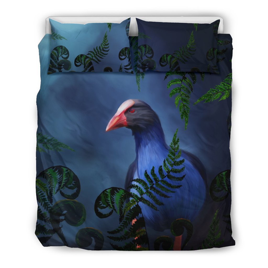 New Zealand Bedding Set, Pukeko Bird Duvet Cover And Pillow Case - Vibe Hoodie Shop