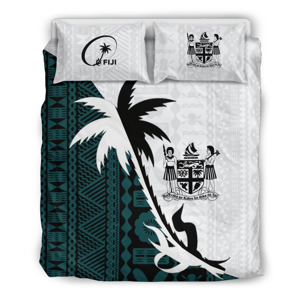 Fiji Coconut Tree Rugby Bedding Set - Coat Of Arms - Vibe Hoodie Shop