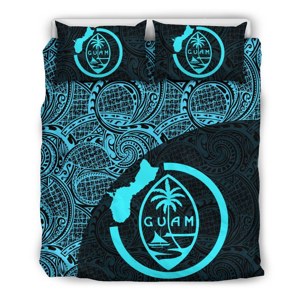 Guam Bedding Set Coat Of Arm Map Polynesian 01 - Vibe Hoodie Shop