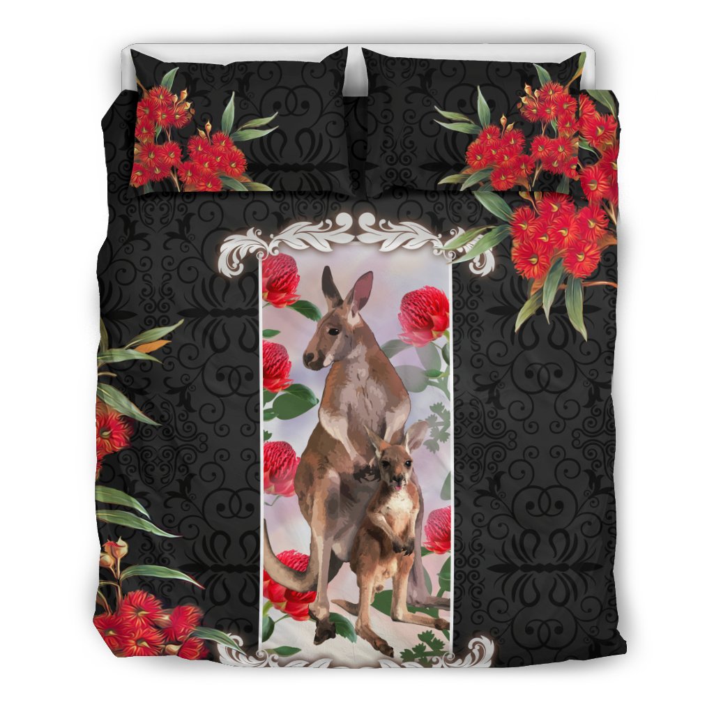 Bedding Sets - Kangaroo Bed Waratah Flowers Patterns Sets - Vibe Hoodie Shop