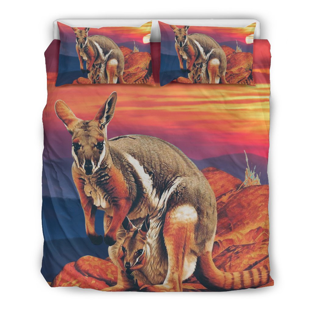 Bedding Sets - Kangaroo Bed Sets Family Sunset - Vibe Hoodie Shop