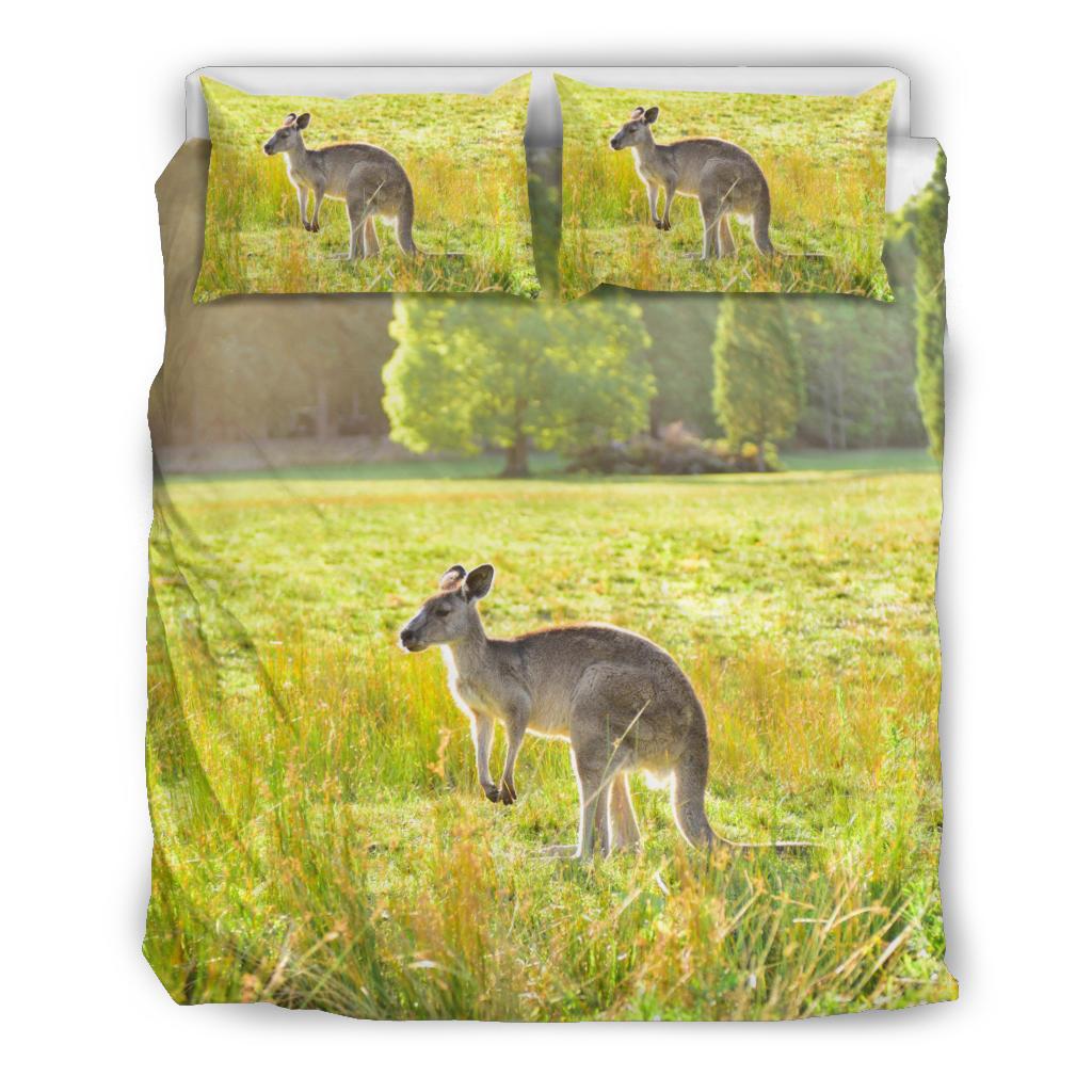 Bedding Sets - Kangaroo Bed Grass Landscape Art Sets - Vibe Hoodie Shop