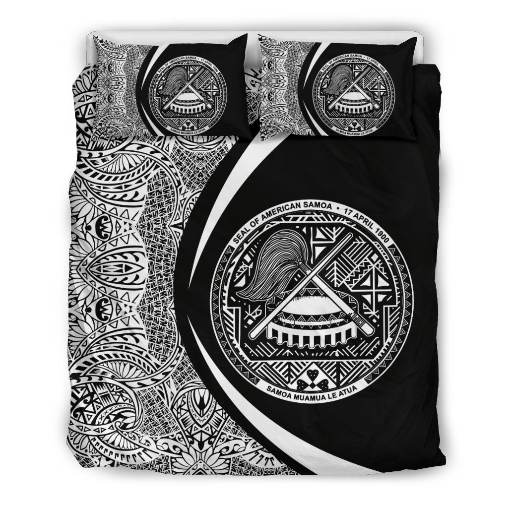 American Samoa Coat Of Arms Polynesian Bedding Set - Circle Style 01 - Vibe Hoodie Shop