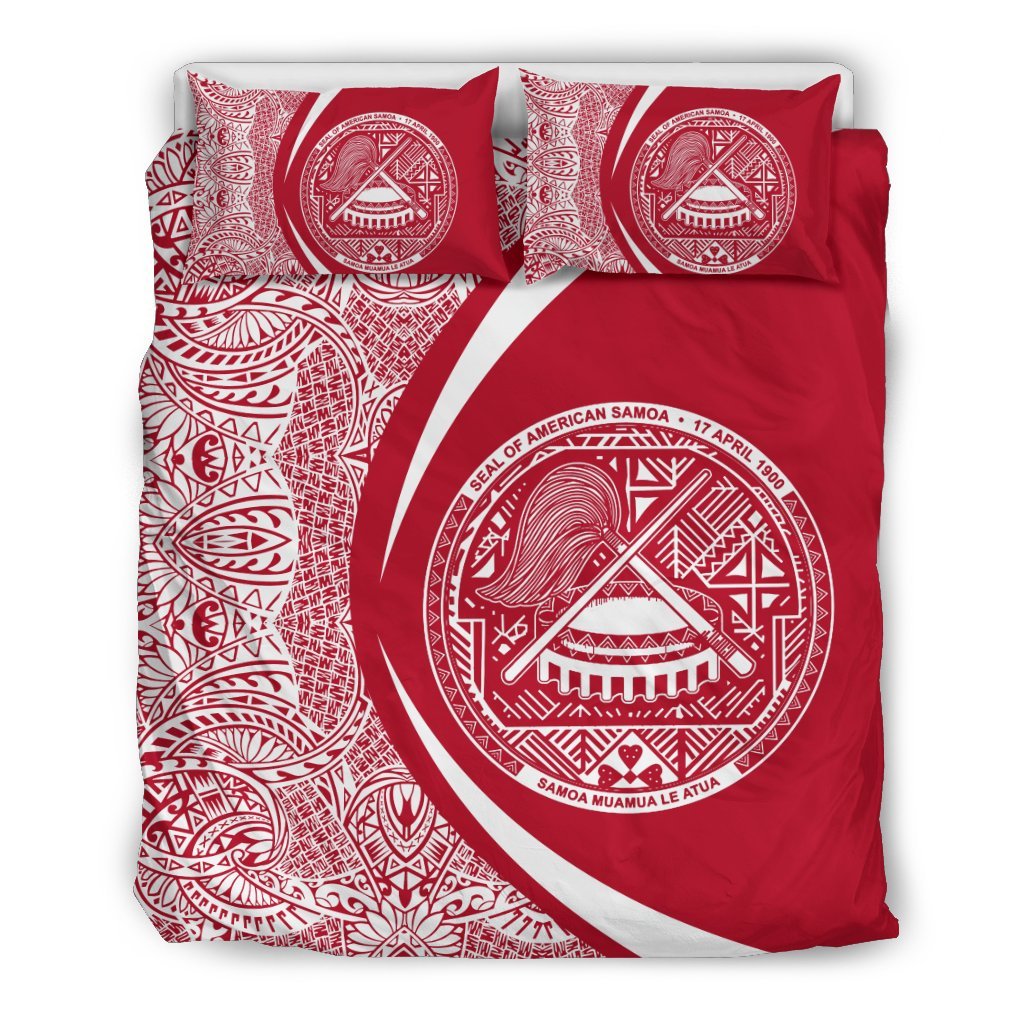 American Samoa Coat Of Arms Polynesian Bedding Set - Circle Style 03 - Vibe Hoodie Shop