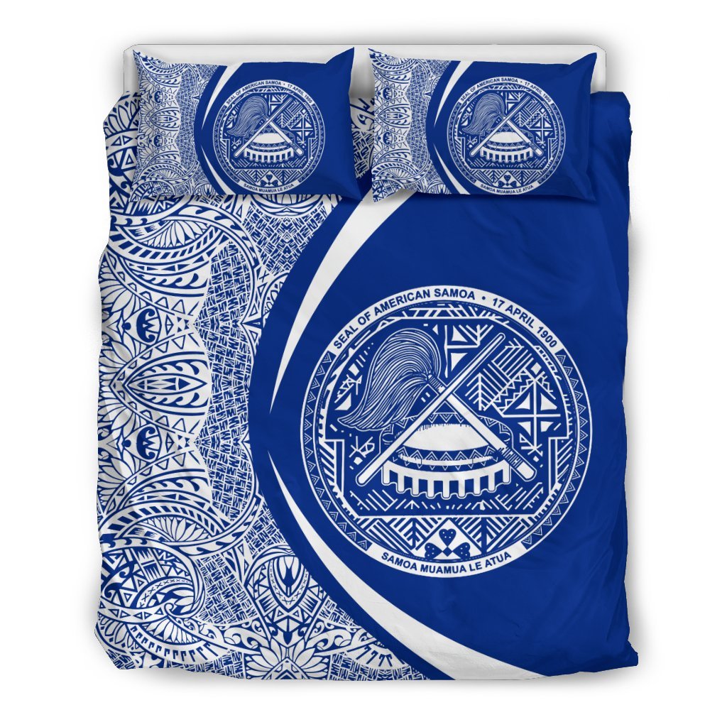 American Samoa Coat Of Arms Polynesian Bedding Set - Circle Style 04 - Vibe Hoodie Shop