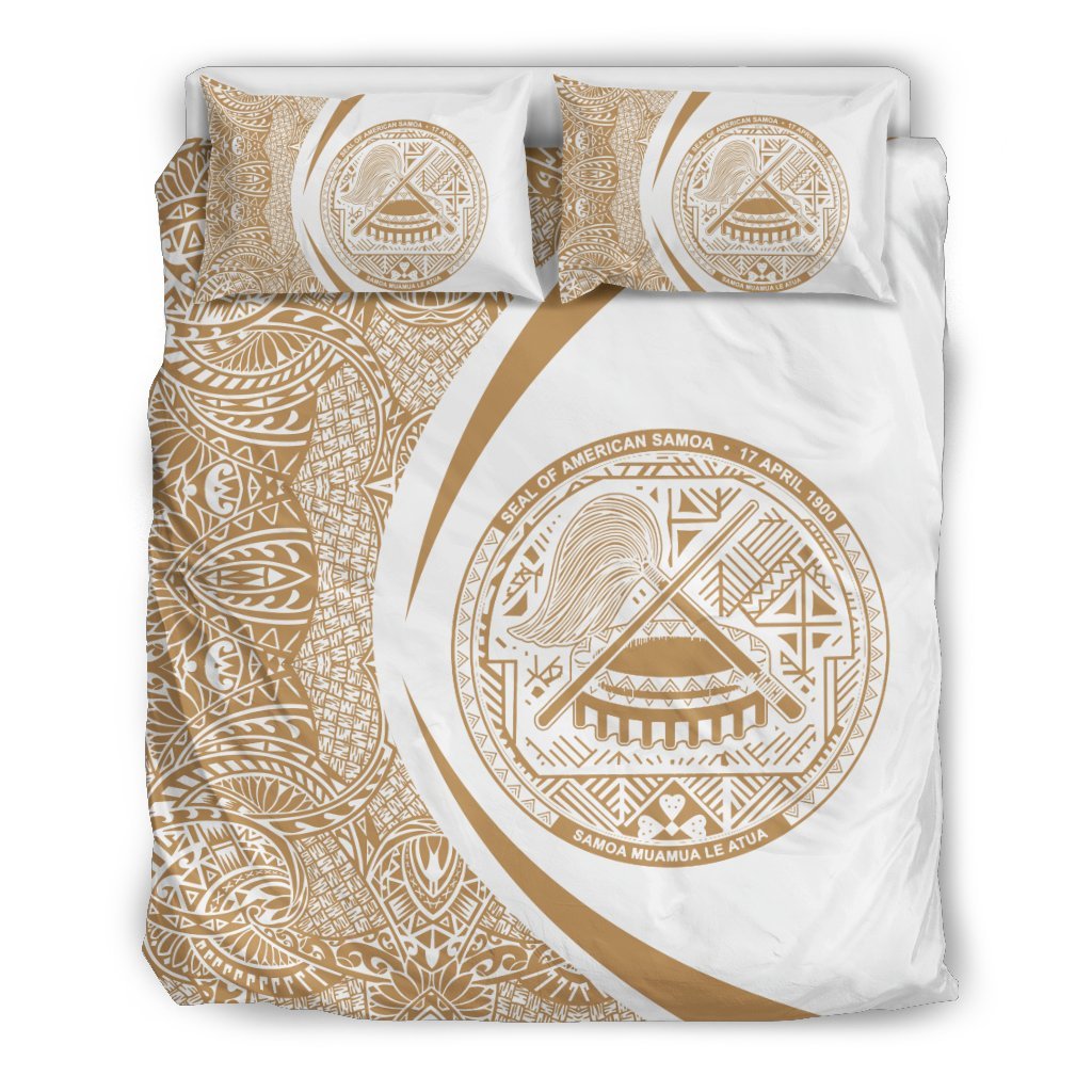 American Samoa Coat Of Arms Polynesian Bedding Set - Circle Style 05 - Vibe Hoodie Shop