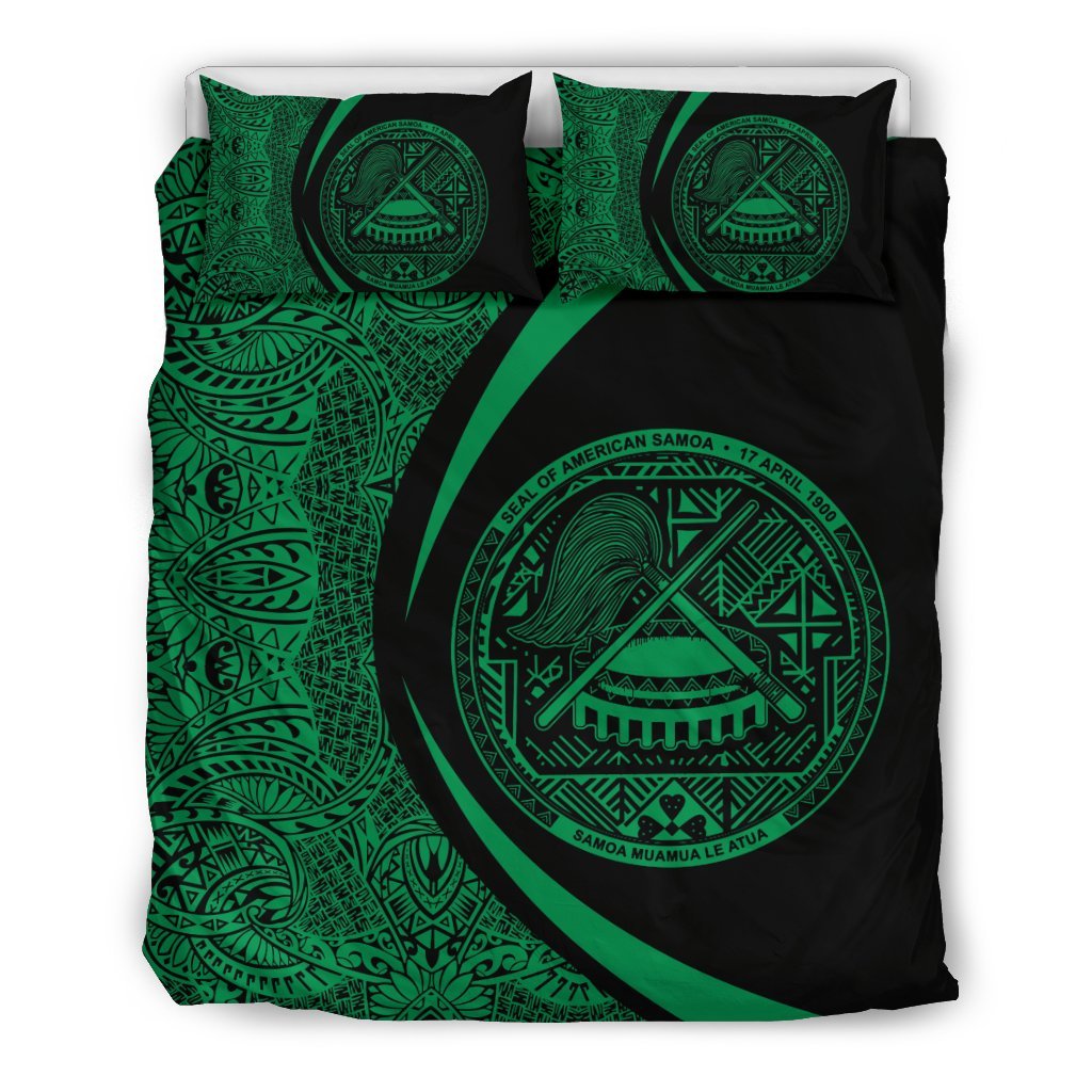 American Samoa Coat Of Arms Polynesian Bedding Set - Circle Style 06 - Vibe Hoodie Shop