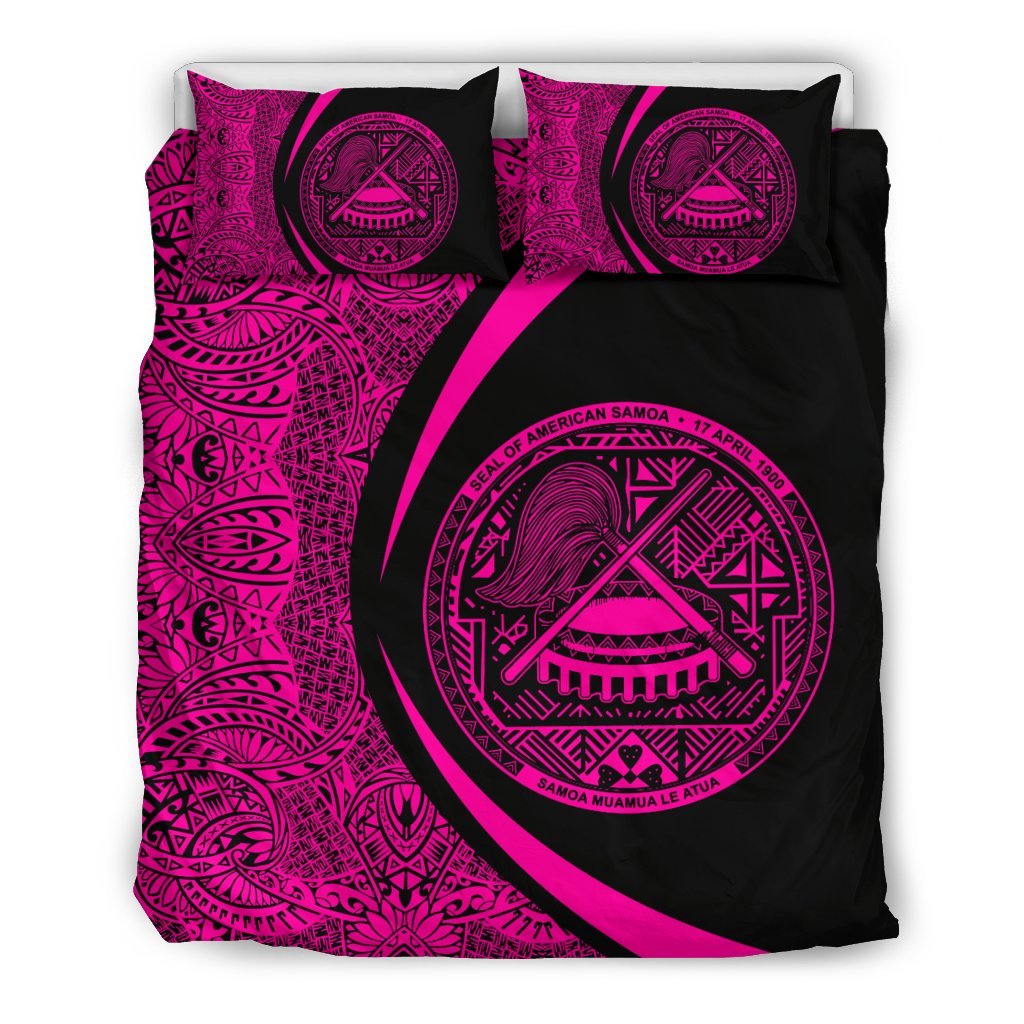 American Samoa Coat Of Arms Polynesian Bedding Set - Circle Style 08 - Vibe Hoodie Shop