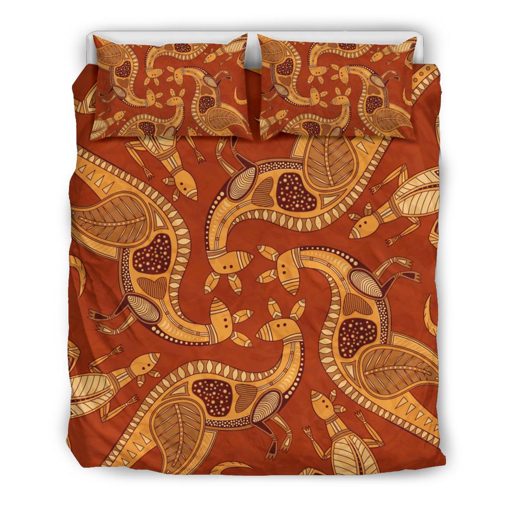 Aboriginal Bedding Sets, Kangaroo Patterns Animals Art - Vibe Hoodie Shop