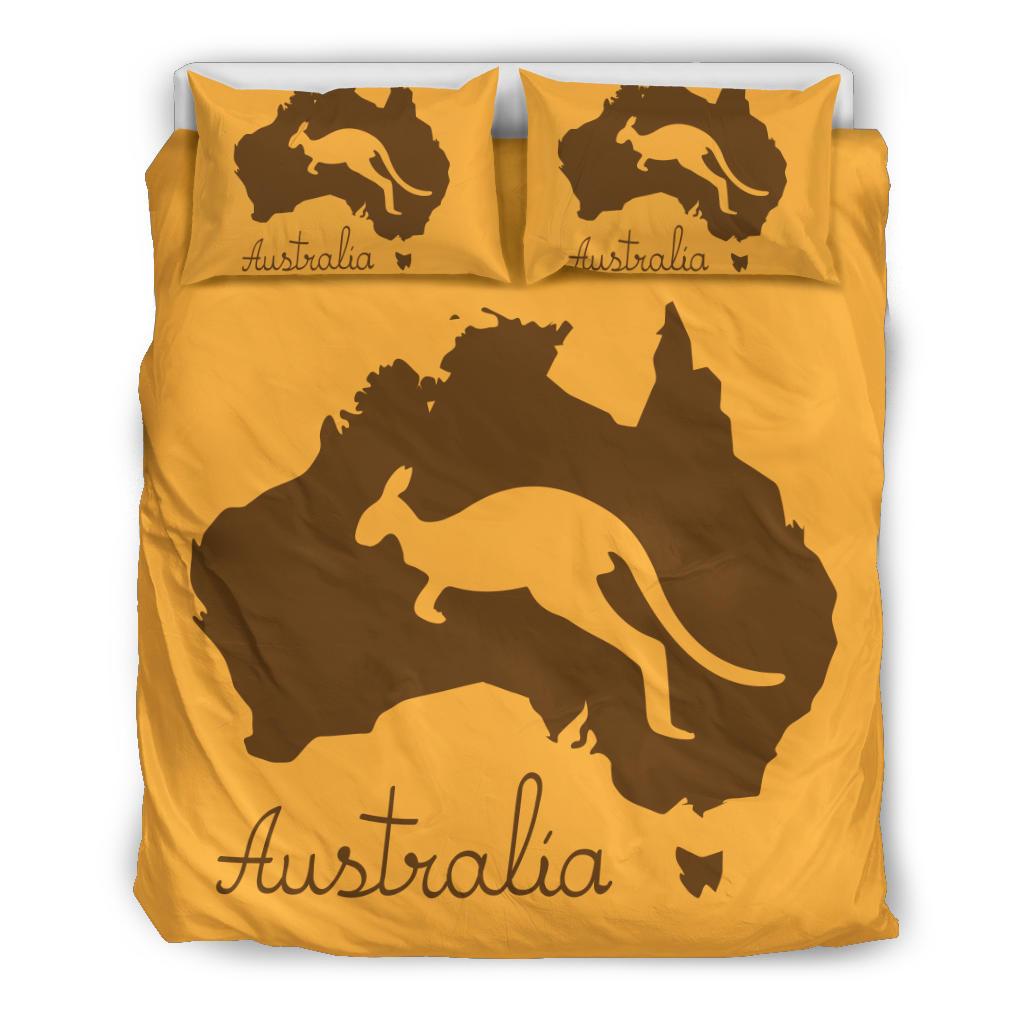 Bedding Sets - Kangaroo Bed Australia Map Vintage Sets - Vibe Hoodie Shop