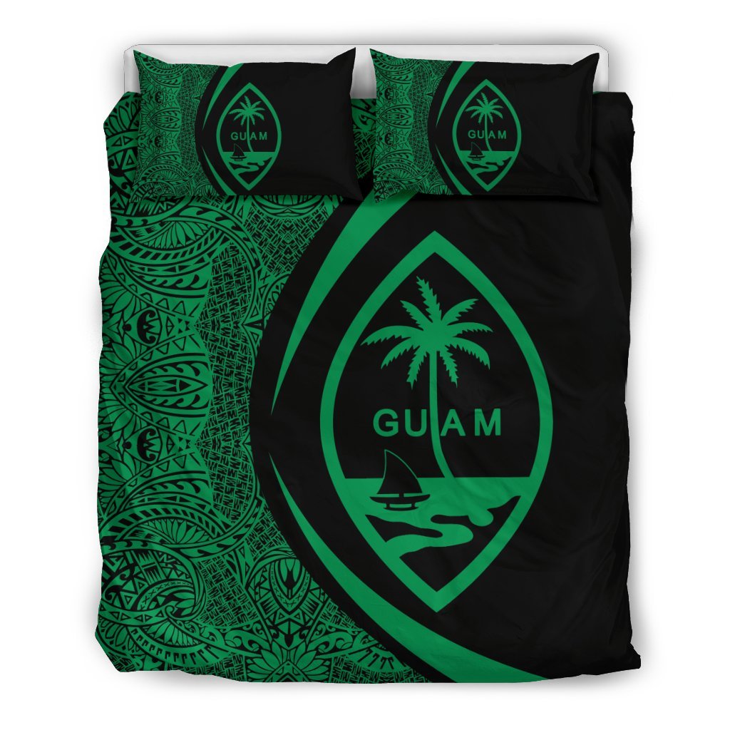 Guam Coat Of Arms Polynesian Bedding Set - Circle Style 03 - Vibe Hoodie Shop