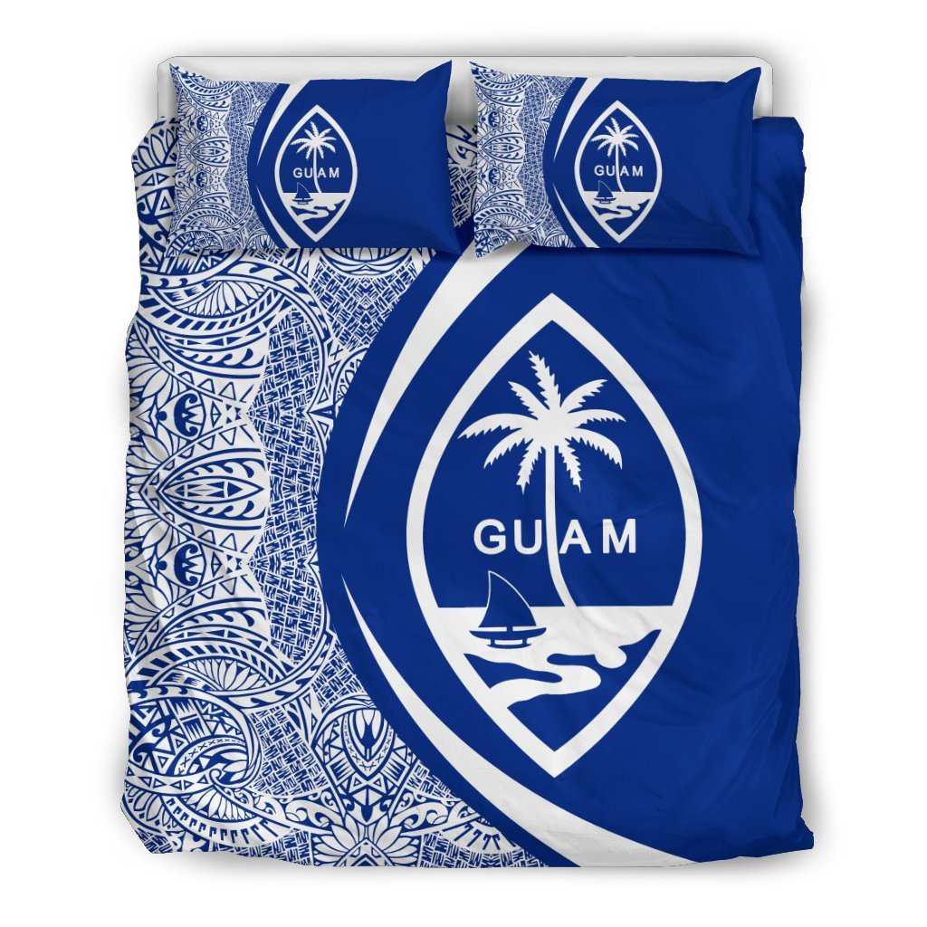 Guam Coat Of Arms Polynesian Bedding Set - Circle Style 05 - Vibe Hoodie Shop