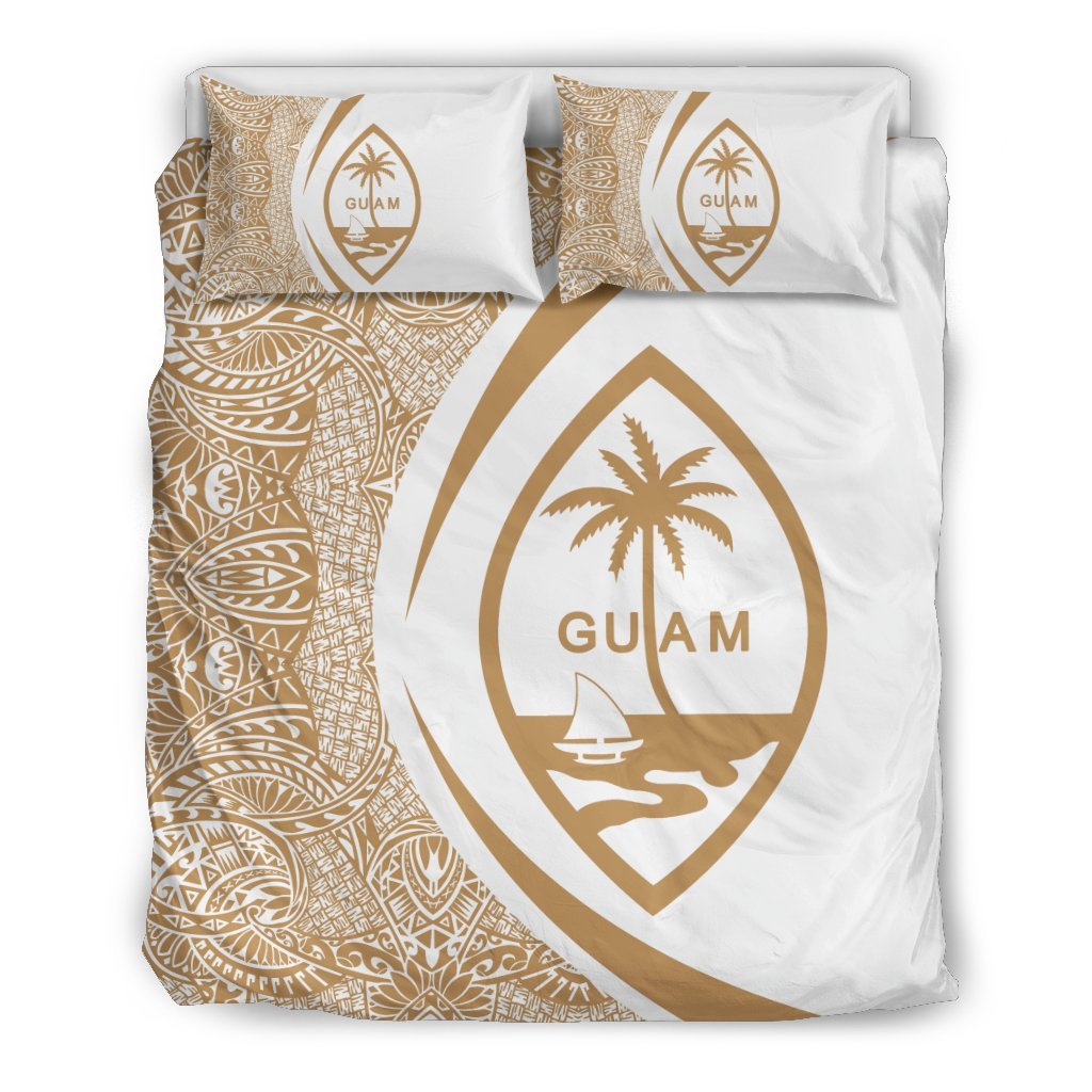 Guam Coat Of Arms Polynesian Bedding Set - Circle Style 09 - Vibe Hoodie Shop