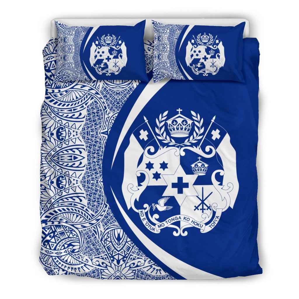 Tonga Coat Of Arms Polynesian Bedding Set - Circle Style 02 - Vibe Hoodie Shop